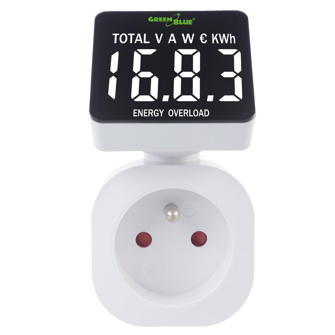 GreenBlue Energiezähler, Wattmeter, 16A, max. 3680W, Unterspeicher, GB620 E