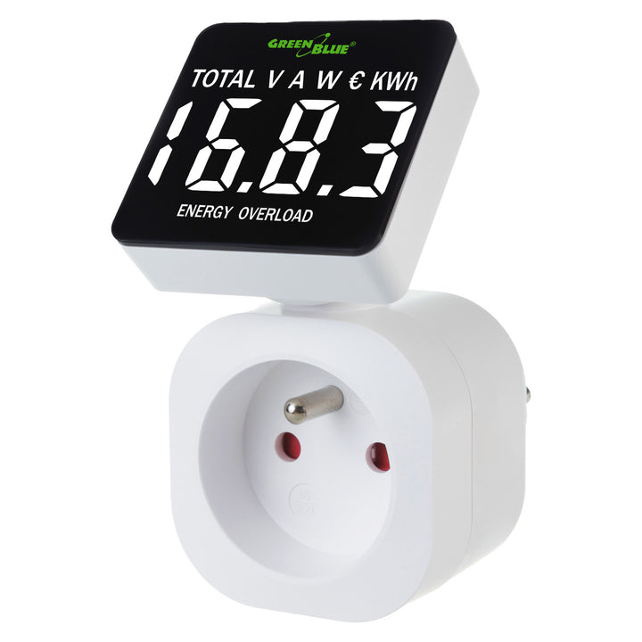 GreenBlue Energiezähler, Wattmeter, 16A, max. 3680W, Unterspeicher, GB620 E