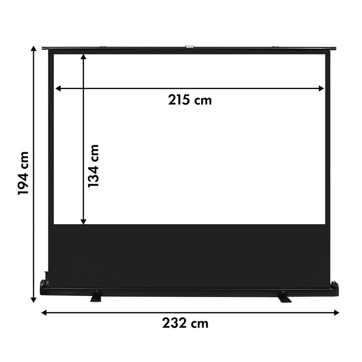 Tragbare Projektionswand Maclean, kompakt, Bodenprojektionswand, 100", 16:10, MC-213