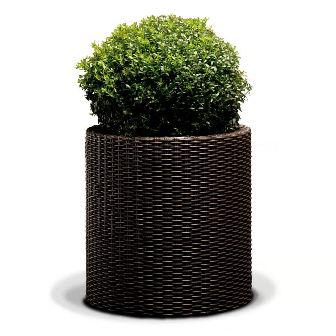 Keter Blumentopf, rund, Durchmesser 43,7 cm, Whiskey braun Cylinder Planter L