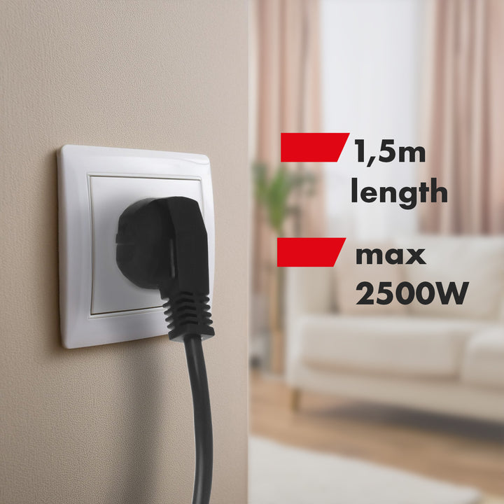 Maclean Steckdosenleiste, 4-poliges Verlängerungskabel + USB A/C, mit Schalter, 250VAC/10A, 1,5m, schwarz, MCE508 B