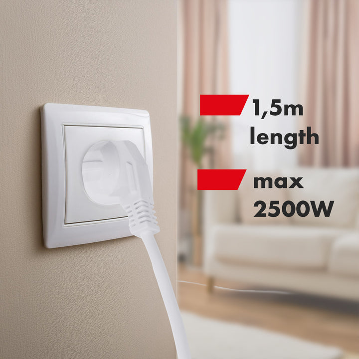 Maclean Steckdosenleiste, 4-Steckdosen-Verlängerungskabel + USB A / C, mit Schalter, 250VAC/10A, 1,5m, weiß, MCE508 W