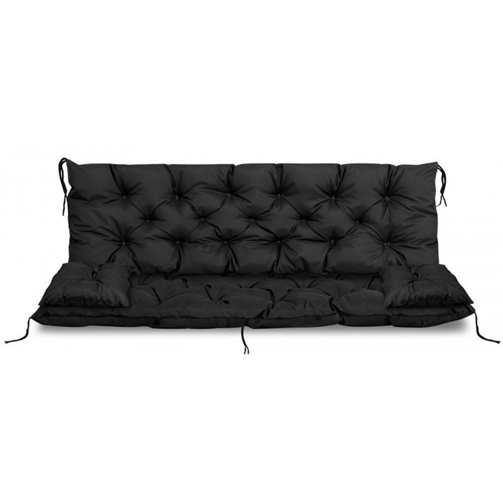 Gartenbank Kissen Garten-Set schwarz 100x60x50cm + 2 Kissen 42 x 42 cm