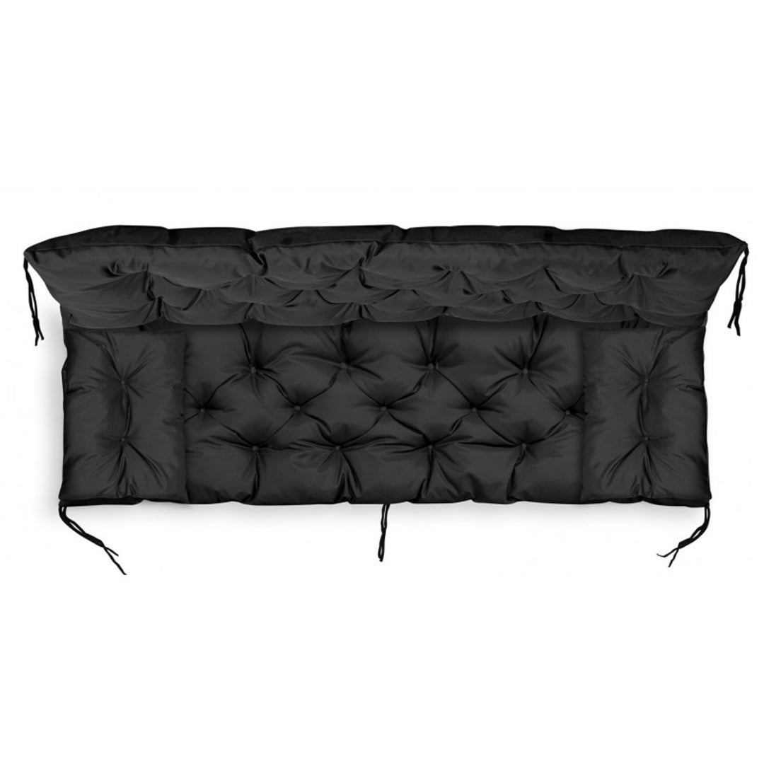 Gartenbank Kissen Garten-Set schwarz 100x60x50cm + 2 Kissen 42 x 42 cm