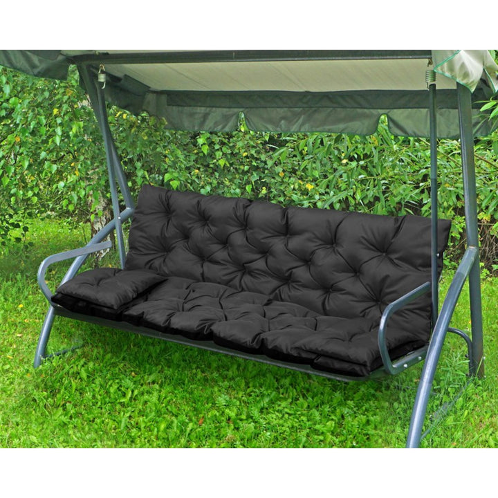 Gartenbank Kissen Garten-Set schwarz 100x60x50cm + 2 Kissen 42 x 42 cm