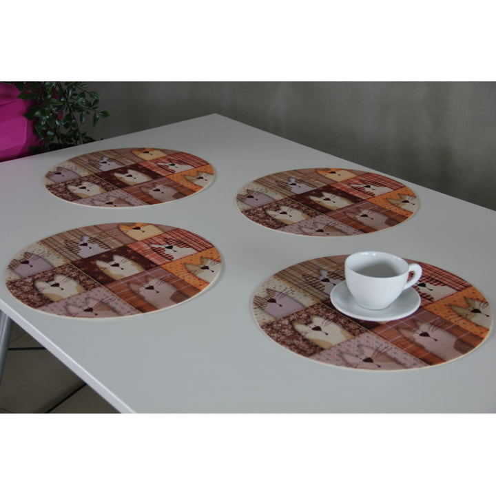 Arco Design Tischuntersetzer 4D mit Muster 4er Set Hochwertiger Filz Pexeso Beige