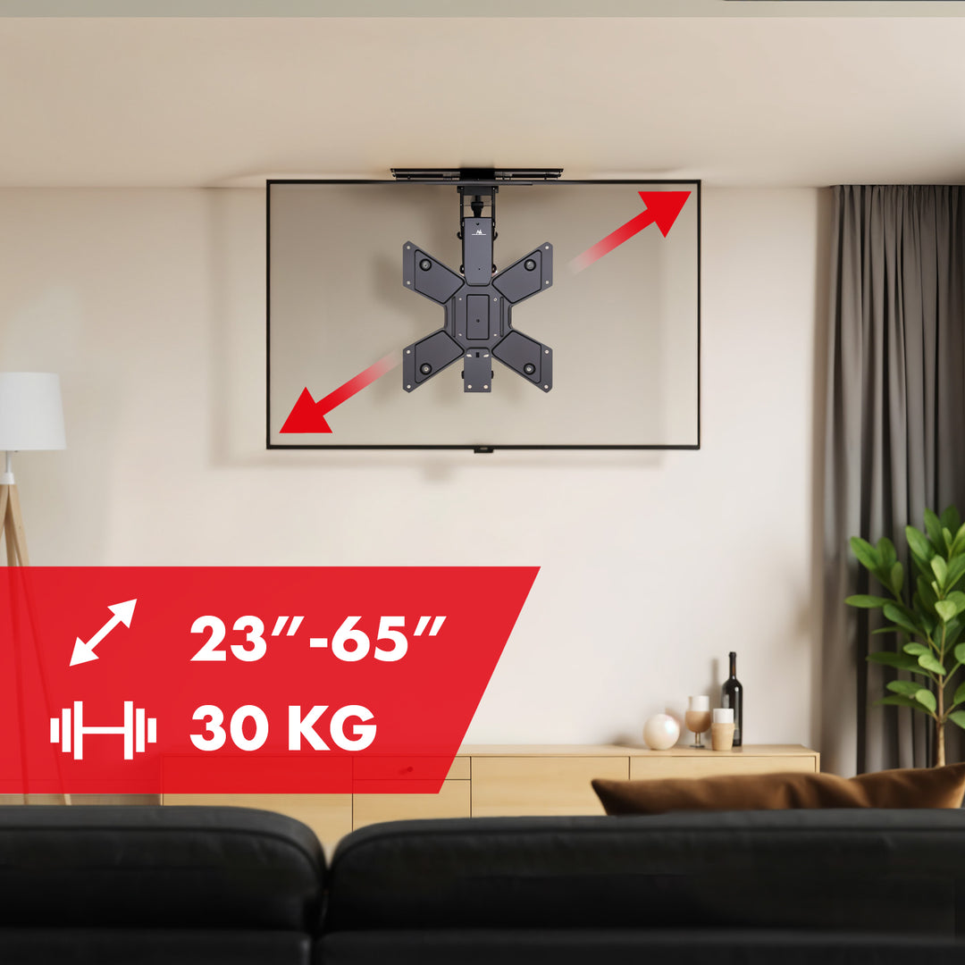 Maclean elektrische Deckenhalterung für TV, TUYA-Unterstützung, max VESA 600x400, 90st schwenkbar, 23"-65", 30kg, MC-491