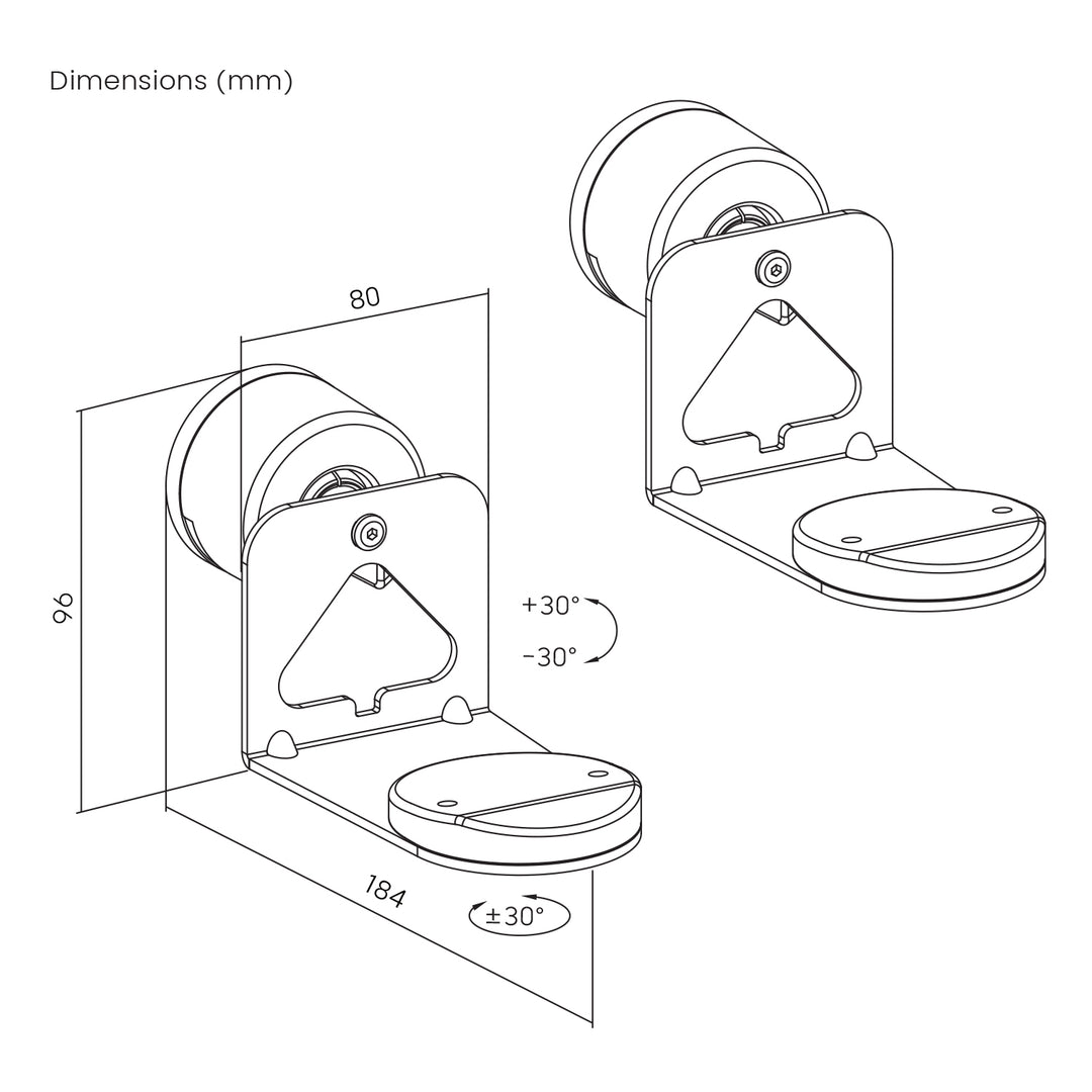Wandhalterung für Sonos Maclean Lautsprecher, Sonos Era 100 & 300, MC-495 2 Stück