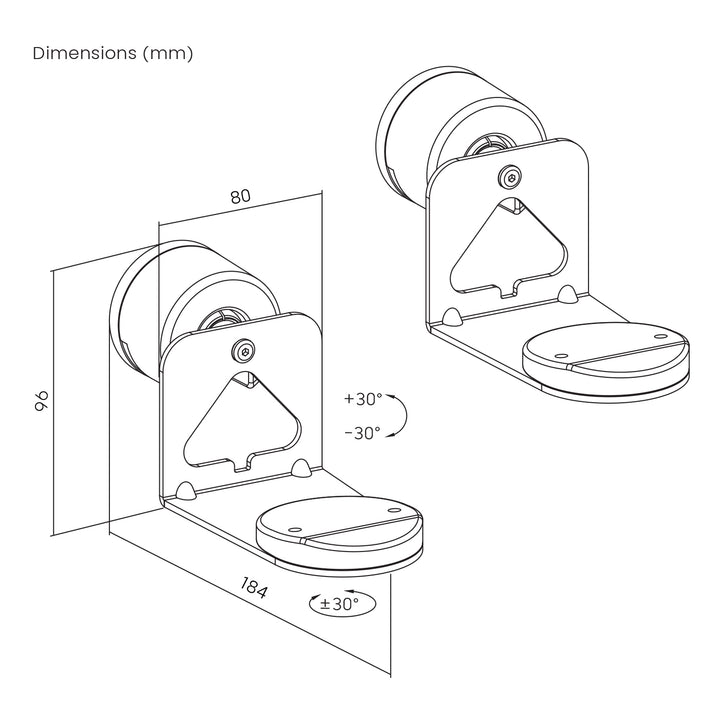Wandhalterung für Sonos Maclean Lautsprecher, Sonos Era 100 & 300, MC-495 2 Stück