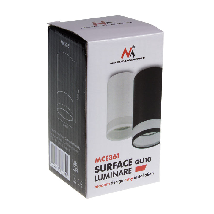 Maclean Anbauleuchte/Spot, rund, Aluminium, GU10, 55x105mm, schwarz, MCE361 B