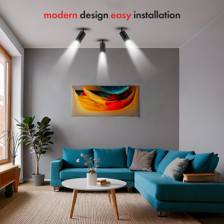 Maclean Decken Einbauleuchte  / Spot, rund, Aluminium, GU10, 55x100mm, Farbe schwarz, MCE364 B