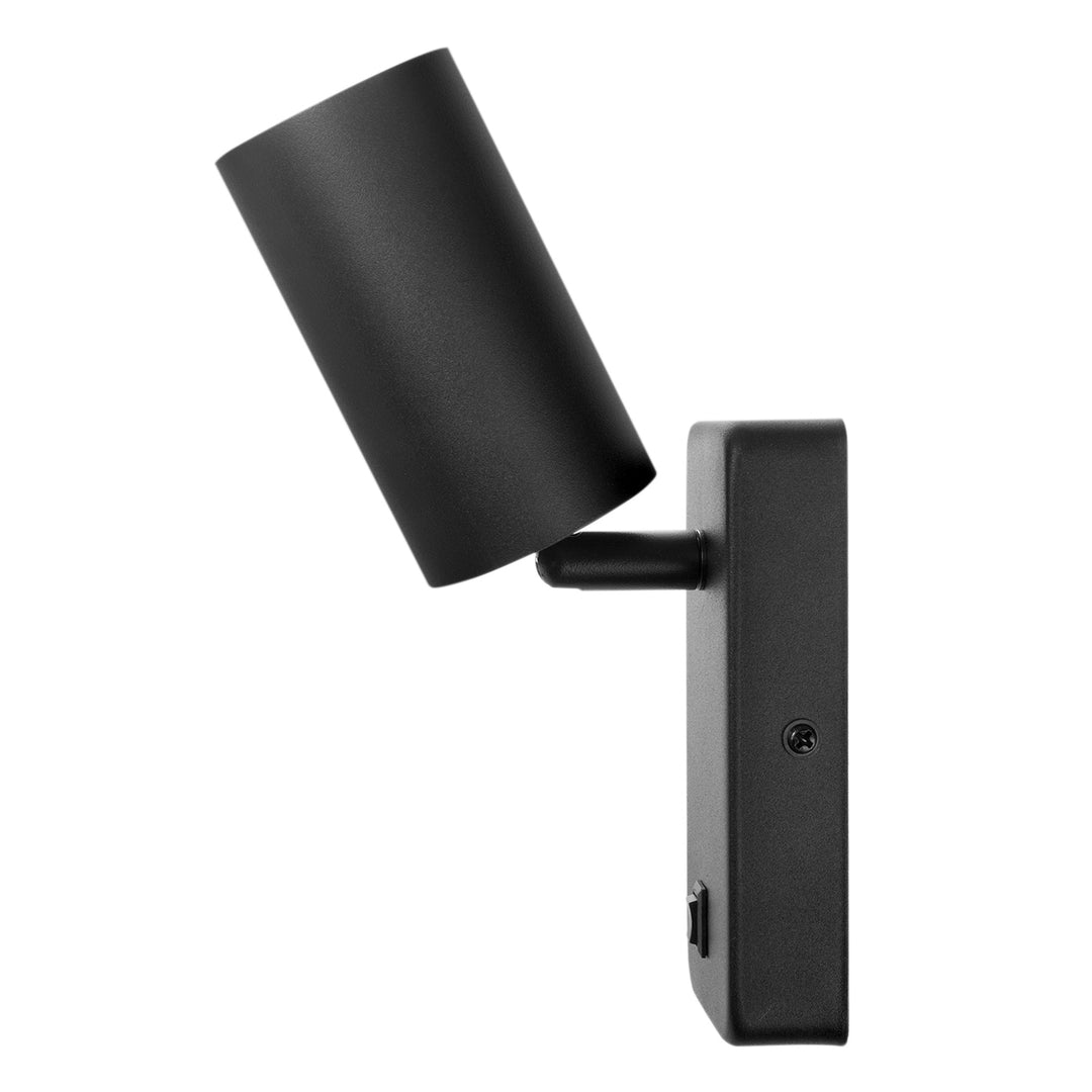 Maclean Wandlampe / Wandleuchte, Spot, rund, GU10, mit Schalter, 55x100mm, Farbe schwarz, MCE369 B
