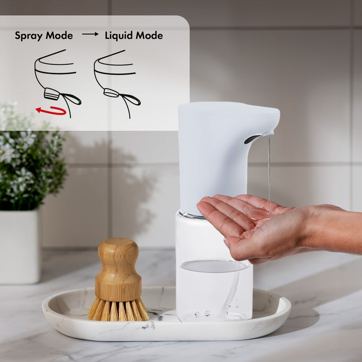 Promedix Automatischer Seifenspender für Flüssigseifen, Desinfektionsflüssigkeiten, 300ml, 4xAA, weiß, PR-540 W