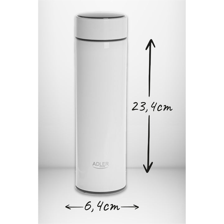 Adler Thermoskanne, LED-Touchdisplay, Fassungsvermögen 473 ml, Farbe Weiß, AD 4506