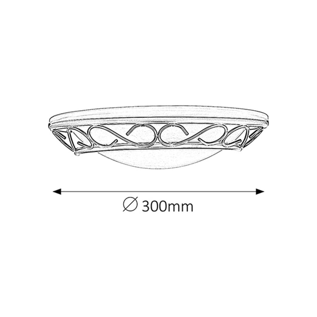 Rabalux Halbplafond, Metall, Alabaster-Glasschirm, E14-Fassung, Athen