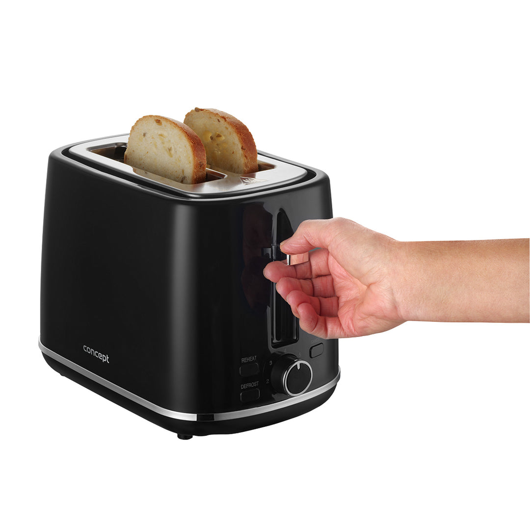 Concept Elektrischer Toaster, 930W, 7 Bräunungsgrade, schwarz, TE2075
