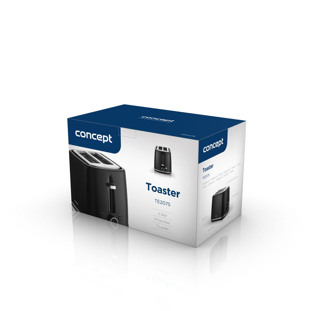 Concept Elektrischer Toaster, 930W, 7 Bräunungsgrade, schwarz, TE2075