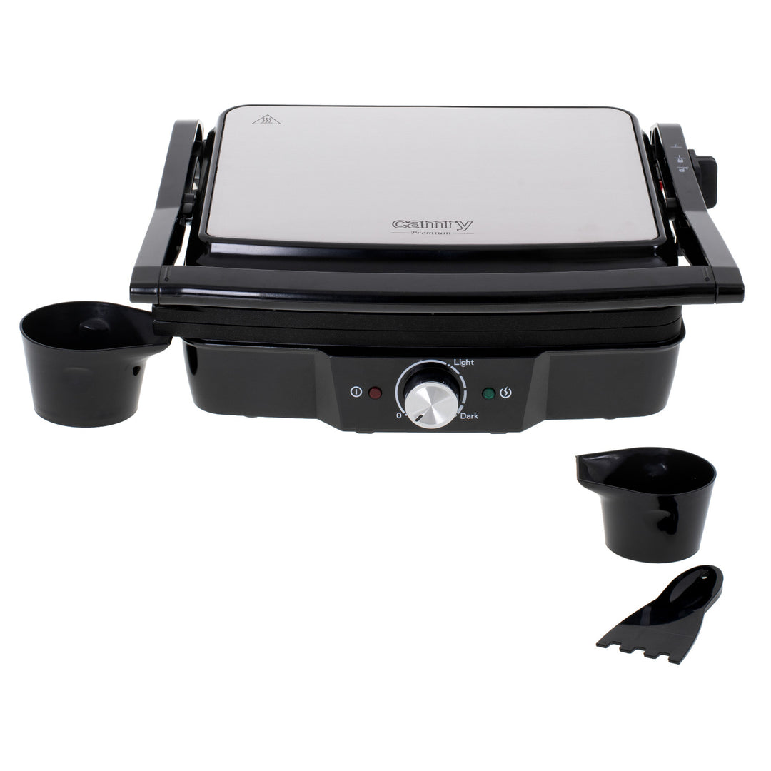Elektrogrill Camry, große Fläche 28 x 23 cm, Temperaturregelung, maximale Leistung 2500 W, CR 3053