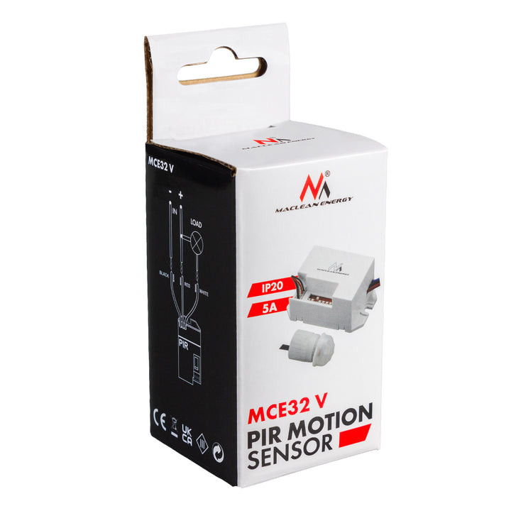 Maclean MCE32 PIR-Bewegungsmelder, mit externem Sensor, 12-24V DC, 360°