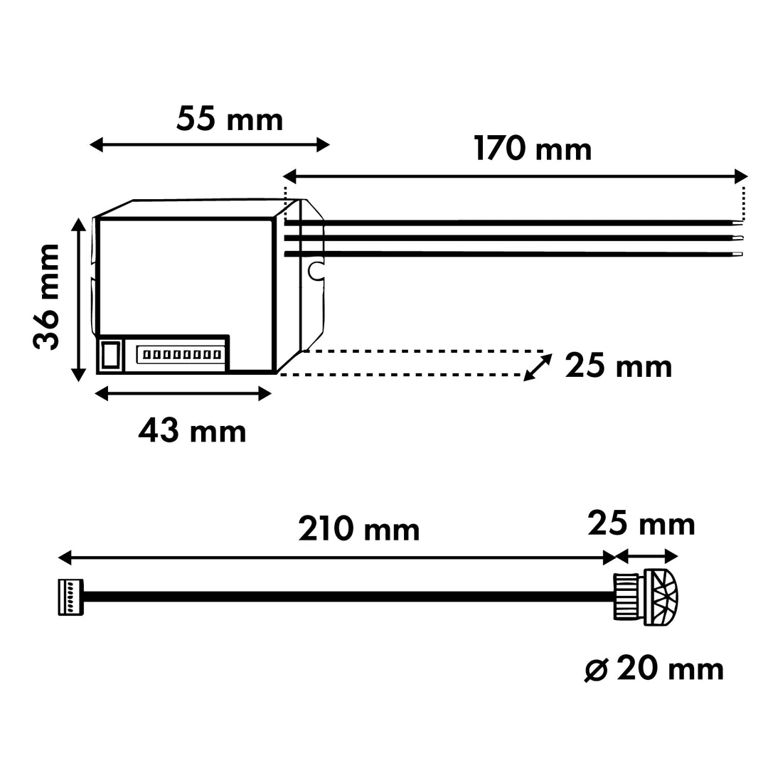 Maclean MCE32 PIR-Bewegungsmelder, mit externem Sensor, 12-24V DC, 360°