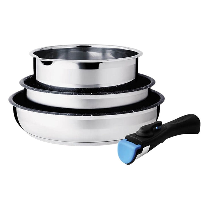 Maestro-Set, 2 Pfannen, Stielkasserolle, abnehmbarer Griff, MR-3529-4