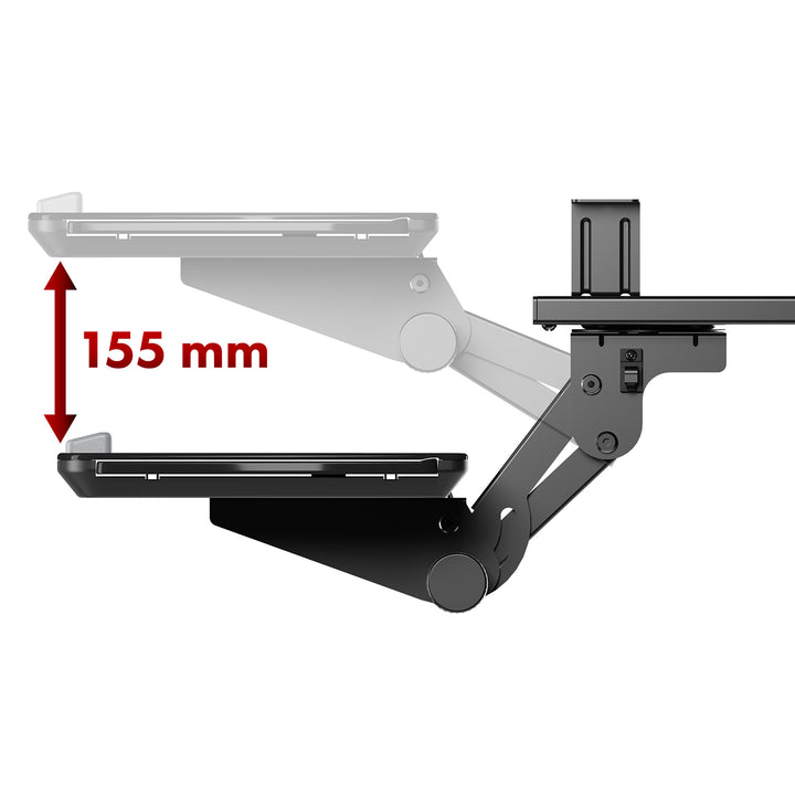 Maclean Untertisch-Tastaturablage, verstellbar, max. 5kg, schwarz, MC-156 B