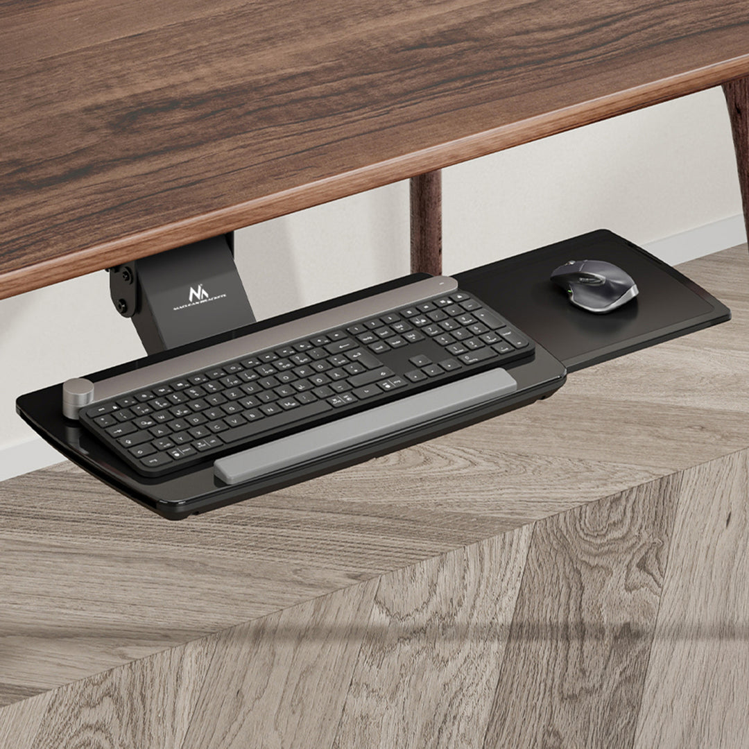 Maclean Untertisch-Tastaturablage, verstellbar, max. 5kg, schwarz, MC-156 B