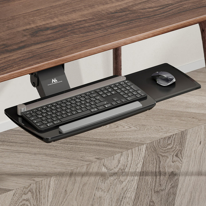Maclean Untertisch-Tastaturablage, verstellbar, max. 5kg, schwarz, MC-156 B