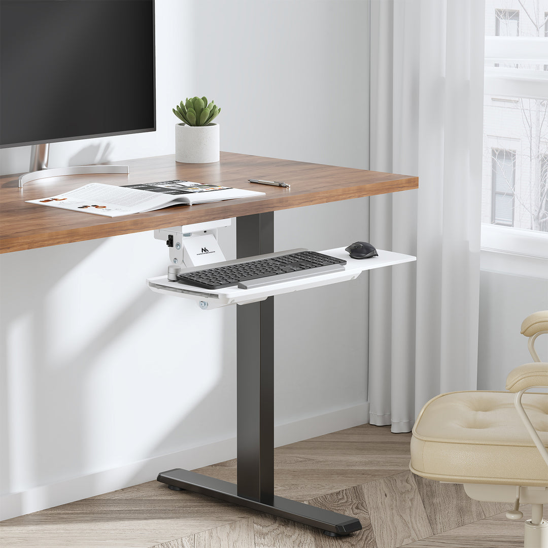 Maclean Untertisch-Tastaturablage verstellbar, max. 5kg, weiß, MC-156 W