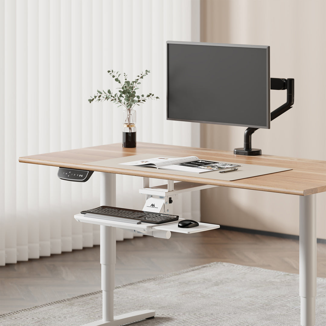 Maclean Untertisch-Tastaturablage verstellbar, max. 5kg, weiß, MC-156 W