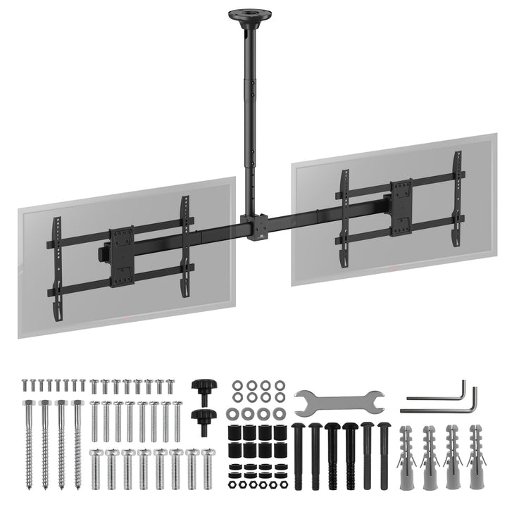 Maclean Deckenhalterung für zwei TV-Geräte, max. Belastung 2x40kg, 34-60", max VESA 600x400, MC-111 B