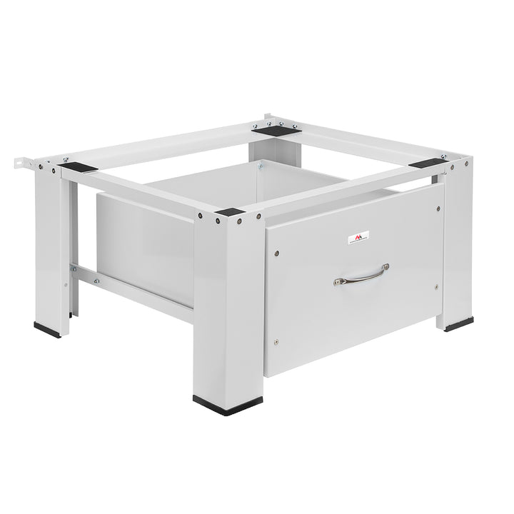 Waschmaschinen-/Trocknerunterschrank mit Schublade von Maclean, max. Belastbarkeit 150 kg, weiß, MC-117 W