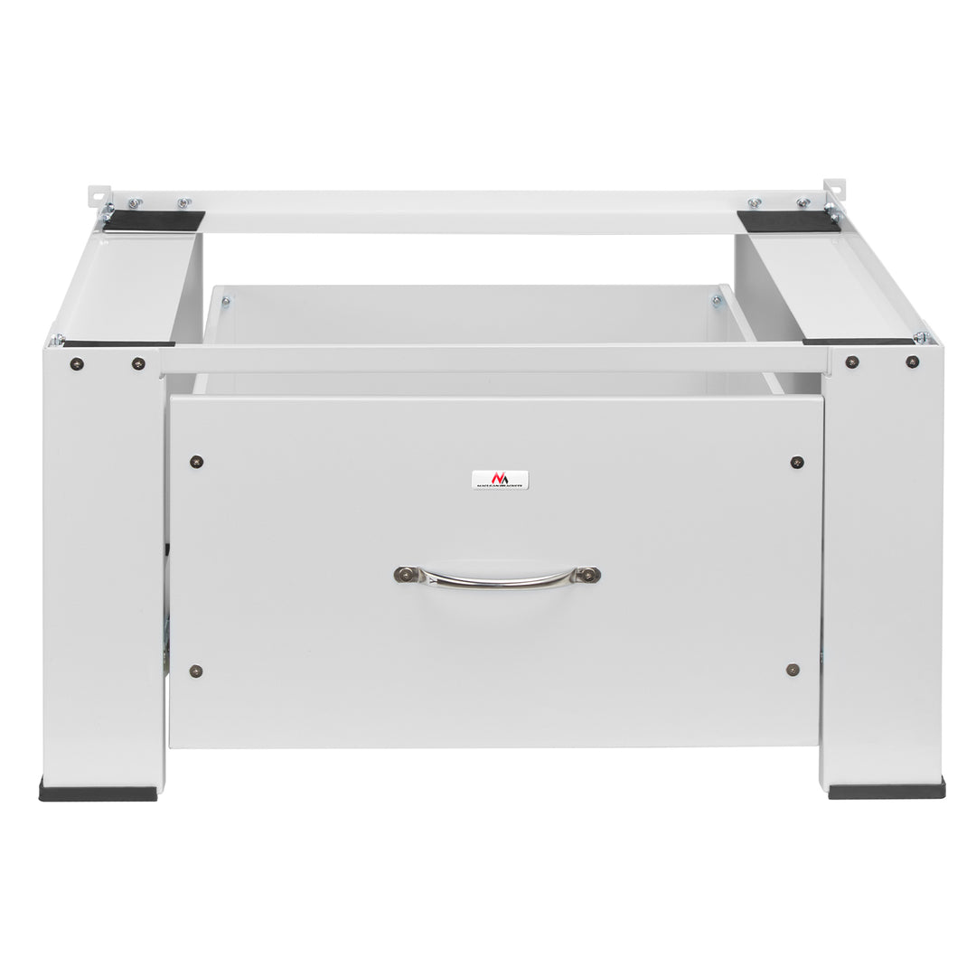 Waschmaschinen-/Trocknerunterschrank mit Schublade von Maclean, max. Belastbarkeit 150 kg, weiß, MC-117 W