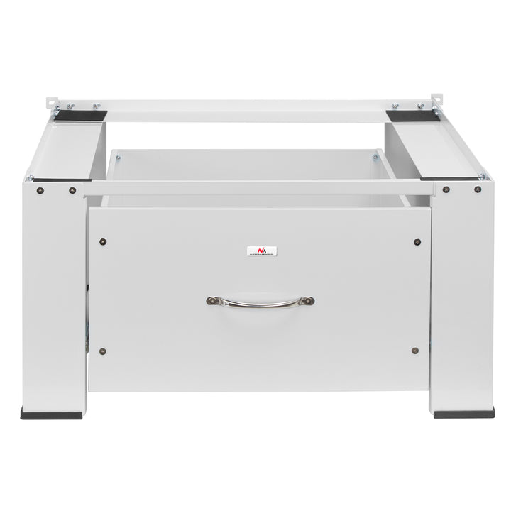 Waschmaschinen-/Trocknerunterschrank mit Schublade von Maclean, max. Belastbarkeit 150 kg, weiß, MC-117 W