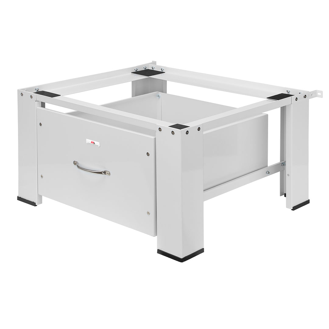 Waschmaschinen-/Trocknerunterschrank mit Schublade von Maclean, max. Belastbarkeit 150 kg, weiß, MC-117 W