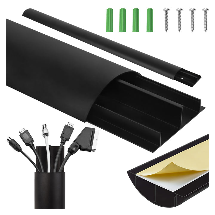 Aluminium-Kabelabdeckleiste 62x20x750mm schwarz MC-814 B Maclean