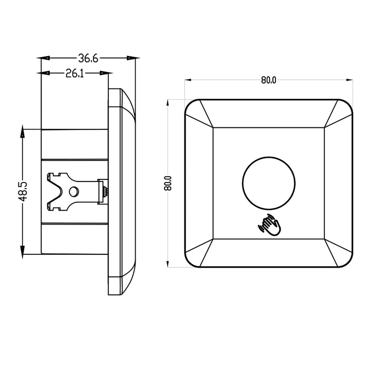 Maclean Kurzdistanz-Infrarot-Sensor, Reichweite 5-6cm, zum Einbau in eine Box, max. Belastung 1200W, MCE313 W, 4 Stück