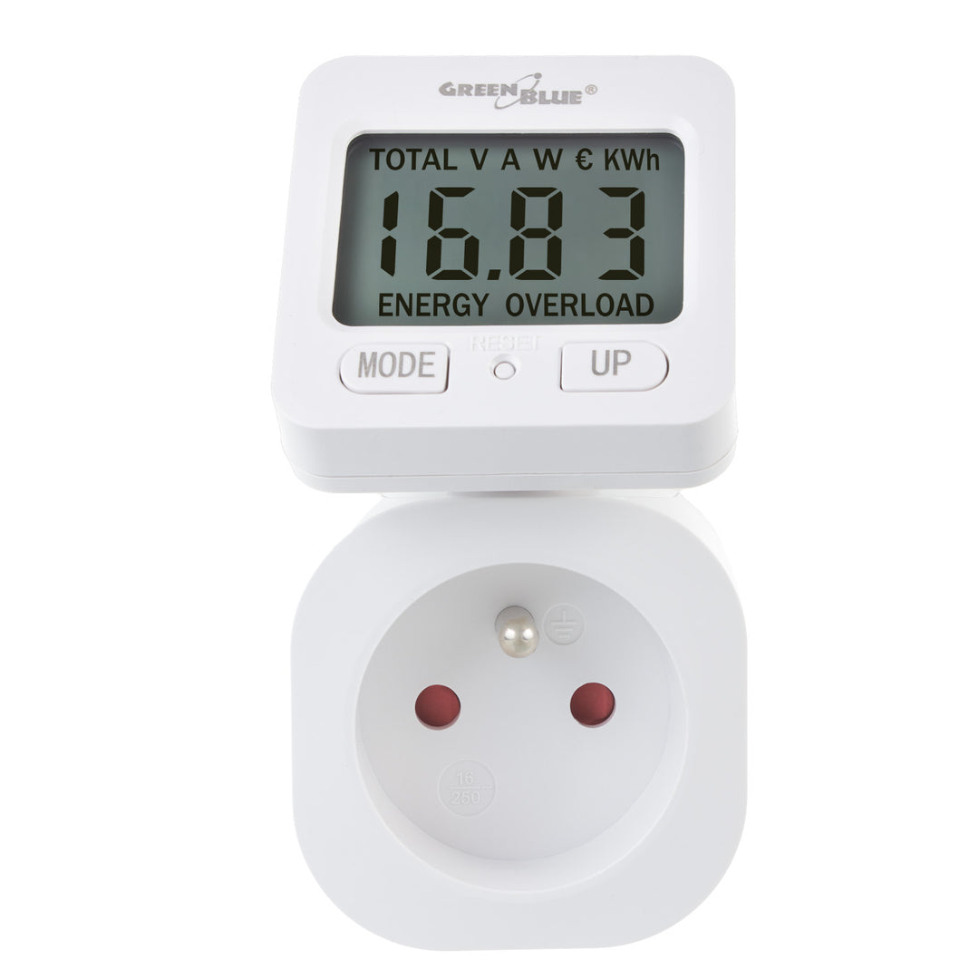 GreenBlue Energiezähler, Wattmeter, 16A, max. 3680W, Unterspeicher, GB615 E, 2 Stück
