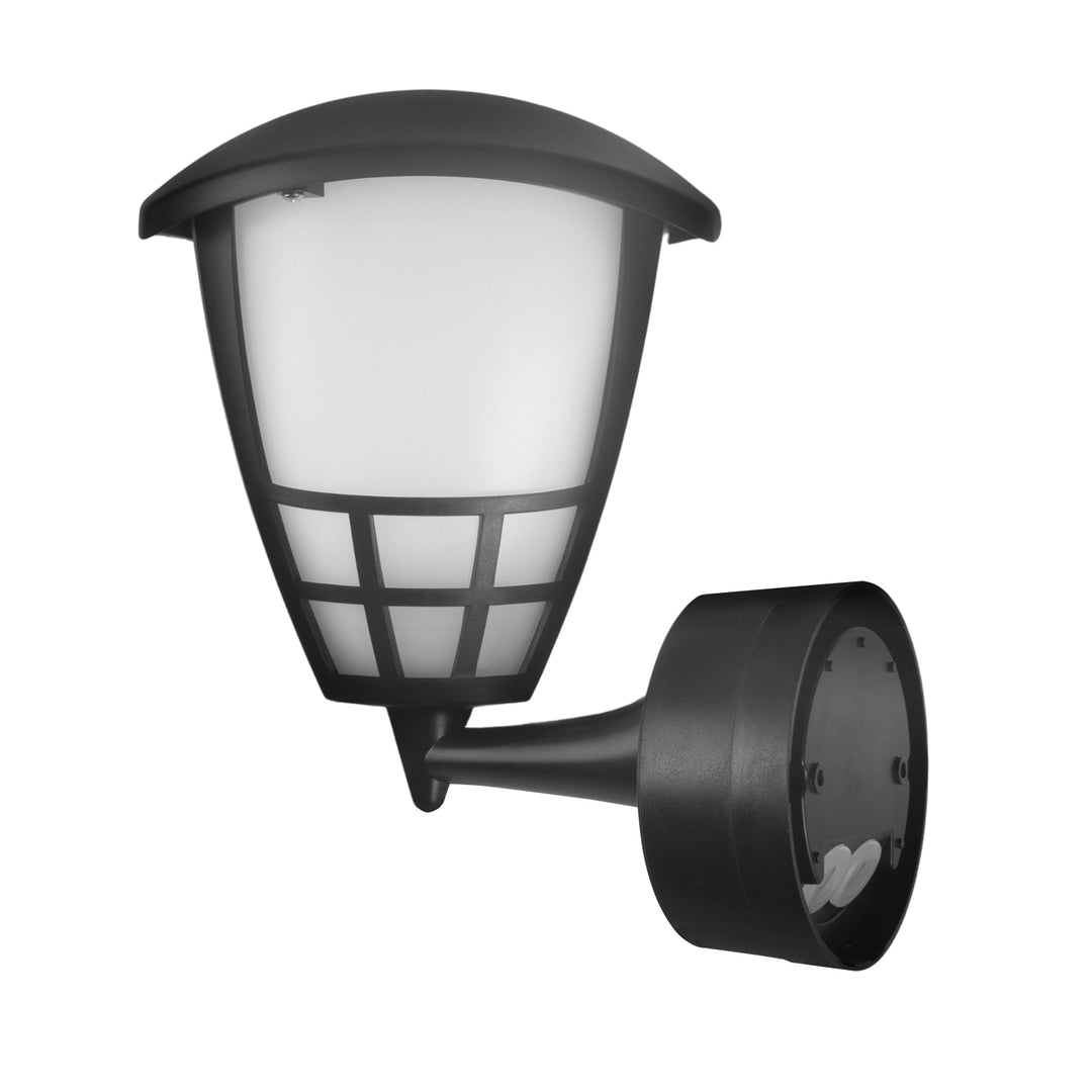 Wandleuchte 1xE27 mit Sensor Maclean, Infrarotsensor, max. Belastung 60W, IP65, schwarz, MCE518 B + LED-Glühbirne E27, 8W 230V Maclean Energy MCE268 WW warmweiß 3000K 1055lm Retro-Edison dekorativ