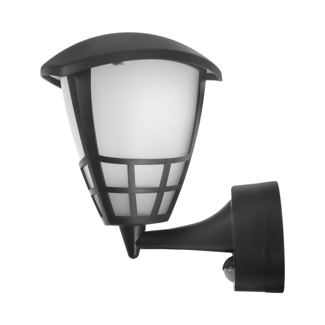 Wandleuchte 1xE27 mit Sensor Maclean, Infrarotsensor, max. Belastung 60W, IP65, schwarz, MCE518 B + LED-Glühbirne E27, 8W 230V Maclean Energy MCE268 WW warmweiß 3000K 1055lm Retro-Edison dekorativ