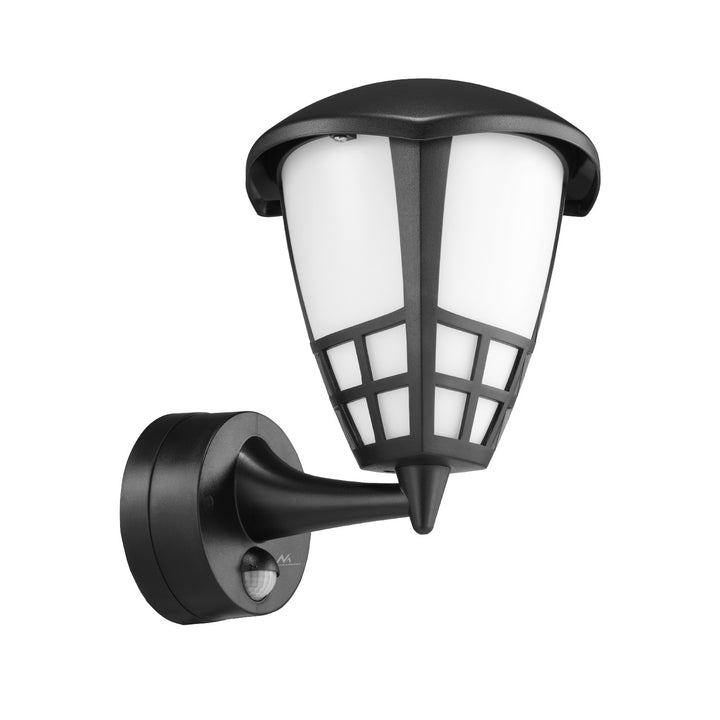 Wandleuchte 1xE27 mit Sensor Maclean, Infrarotsensor, max. Belastung 60W, IP65, schwarz, MCE518 B + LED-Glühbirne E27, 8W 230V Maclean Energy MCE268 WW warmweiß 3000K 1055lm Retro-Edison dekorativ