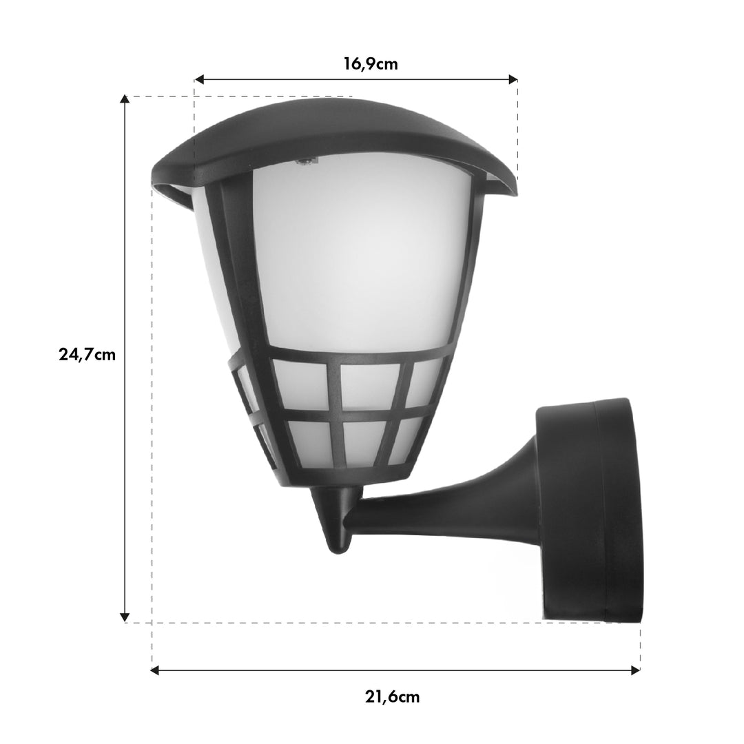 Wandleuchte 1xE27 Maclean, max. Belastung 60W, IP65, schwarz, MCE519 B + LED-Glühbirne E27, 6W 230V Maclean Energy MCE267 WW warmweiß 3000K 720lm Retro-Deko-Edison