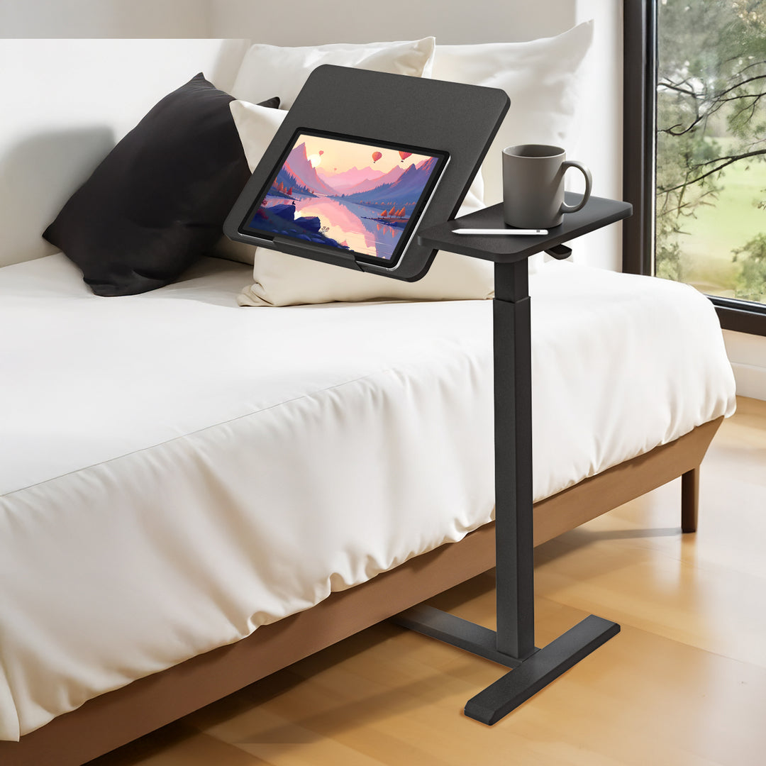 Mobiler Schreibtisch/Laptop-Ständer Maclean, schwarz, höhenverstellbar 76-109cm, max. 30kg , MC-120 B