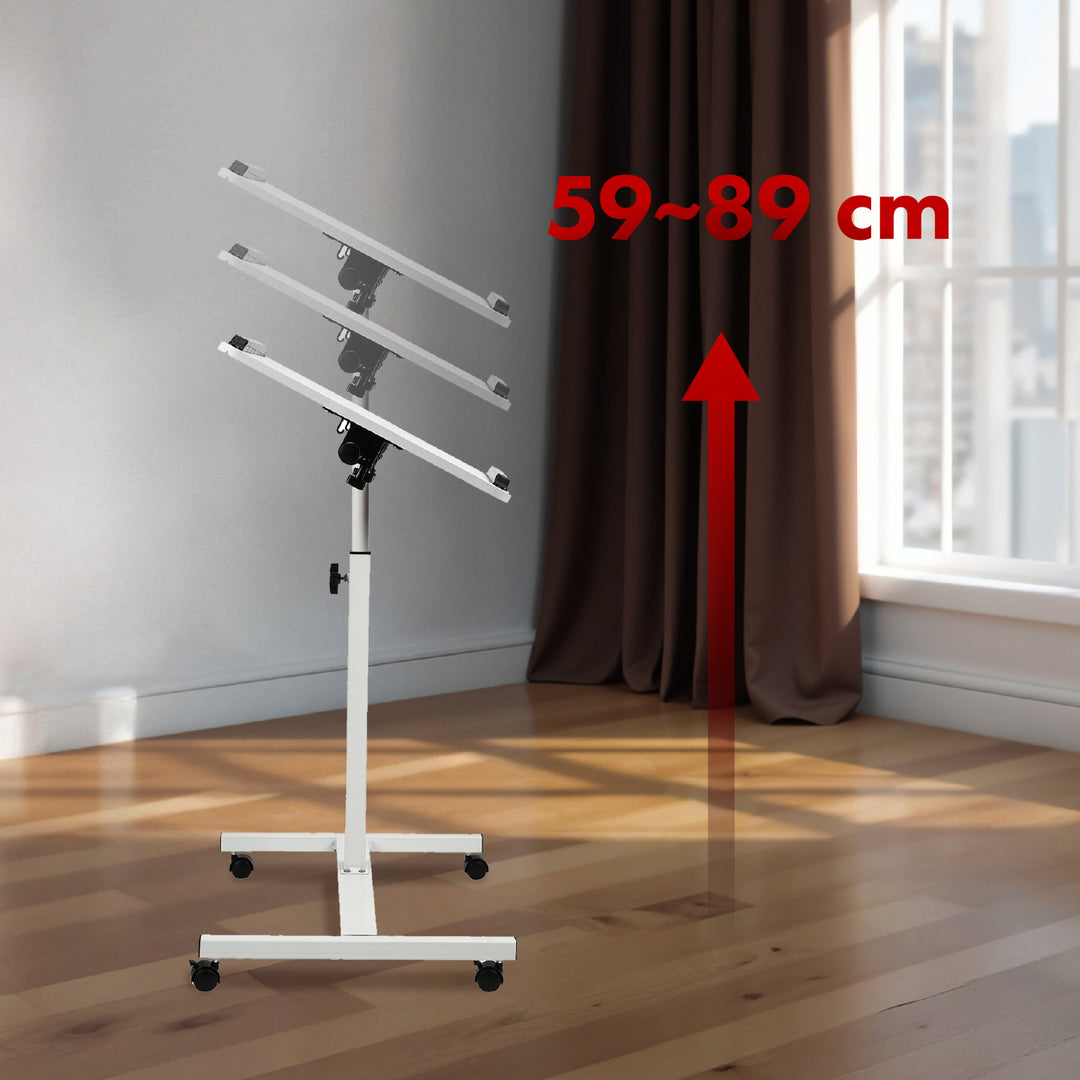 Mobiler Schreibtisch/Laptop-Ständer Maclean, weiß, höhenverstellbar 59-89cm, max. 30kg , MC-121 W