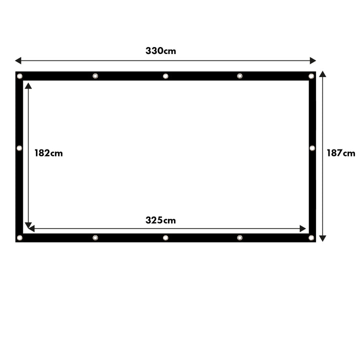 Maclean Projektionswand, 150", 330x187cm, 25mm Rand 16:9, Spannhaken, MC-167