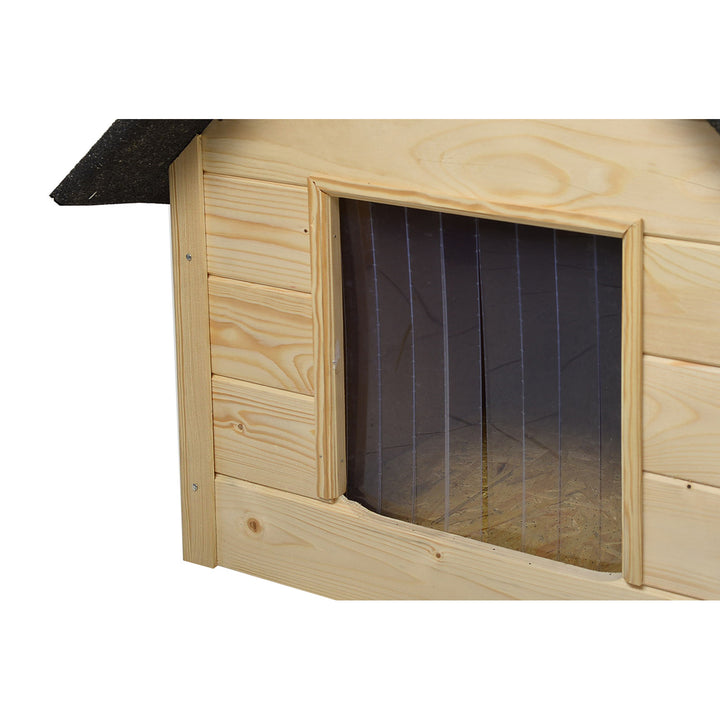 Woodok Hundehütte, isoliert, aus Holz, groß XL, zur Selbstmontage und zum Streichen, für Hunde bis 20kg