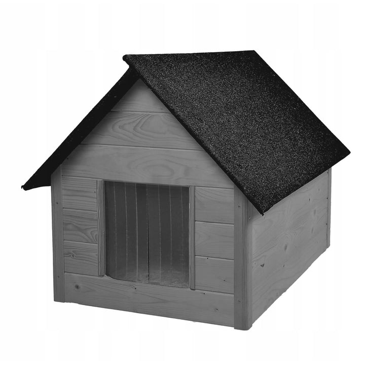 Woodok Hundehütte, isoliert, aus Holz, groß XL, zur Selbstmontage und zum Streichen, für Hunde bis 20kg