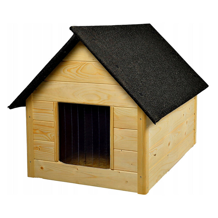 Woodok Hundehütte, isoliert, aus Holz, groß XL, zur Selbstmontage und zum Streichen, für Hunde bis 20kg