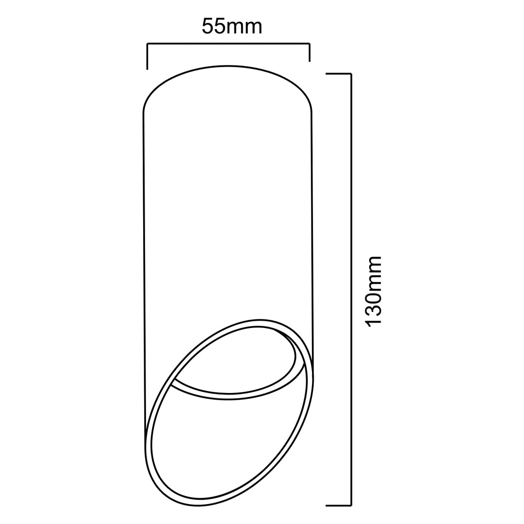 Maclean Anbauleuchte/Rohr, Spot, rund, Aluminium, GU10, 55x130mm, weiß, MCE360 W+LED Leuchtmittel GU10 7W Maclean Energy MCE437 WW warmweiß 3000K, 220-240V~, 50/60Hz, 490 Lumen