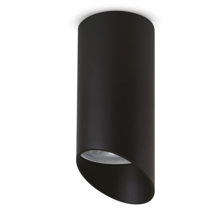 Maclean Anbauleuchte / Röhre, Spot, rund, Aluminium, GU10, 55x130mm, schwarz, MCE360 B+ LED-Leuchtmittel GU10 7W Maclean Energy MCE437 WW warmweiß 3000K, 220-240V~, 50/60Hz,
